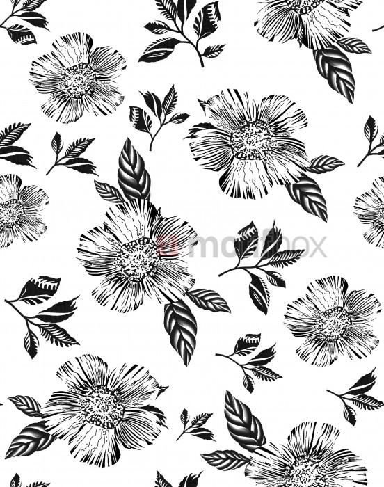 black and white floral design